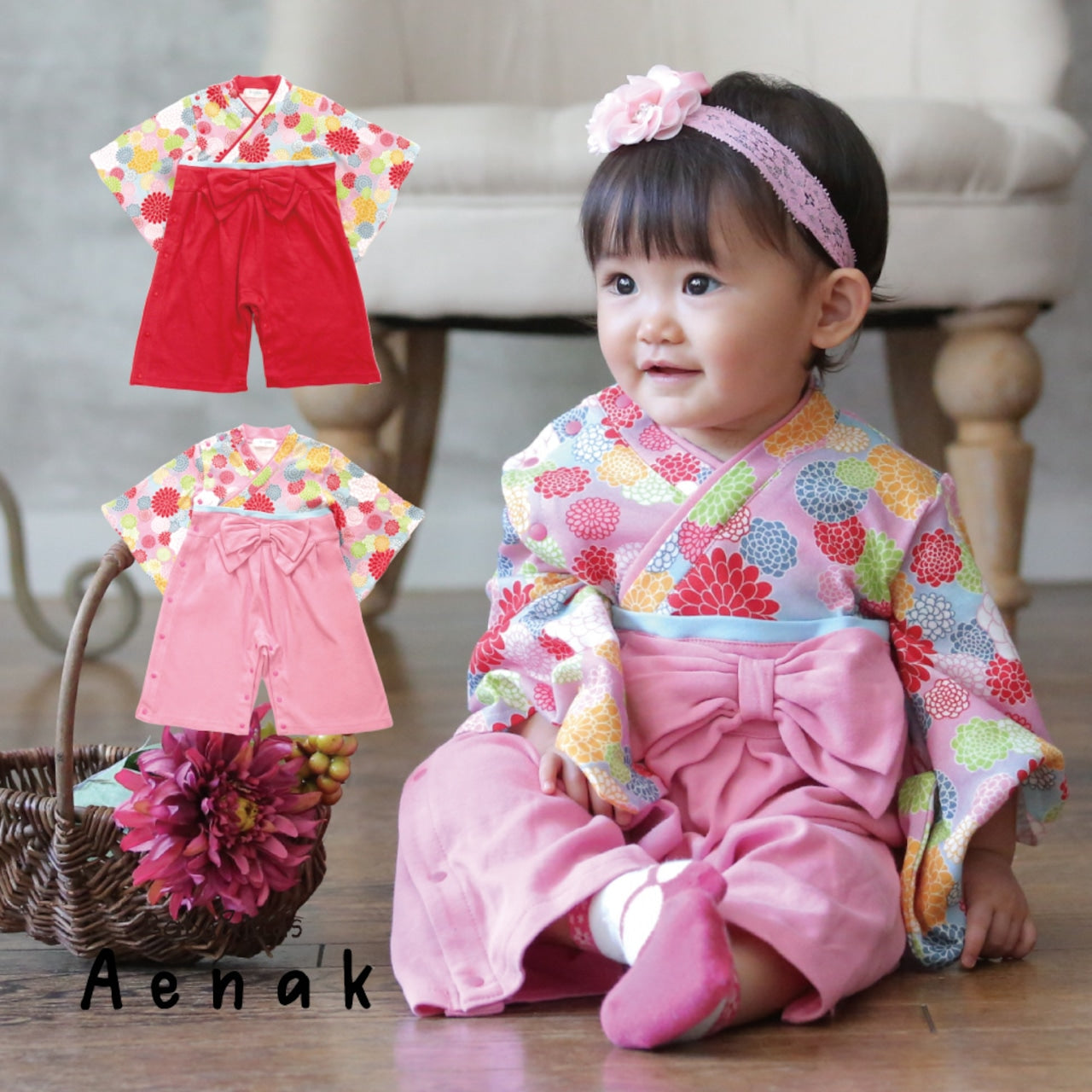 日本直送｜Aenak 菊紋和服連體褲