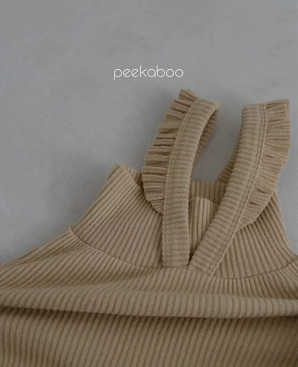 ᴘ ᴇ ᴇ ᴋ ᴀ ʙ ᴏ ᴏ 荷葉邊羅紋緊身褲