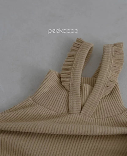 ᴘ ᴇ ᴇ ᴋ ᴀ ʙ ᴏ ᴏ 荷葉邊羅紋緊身褲